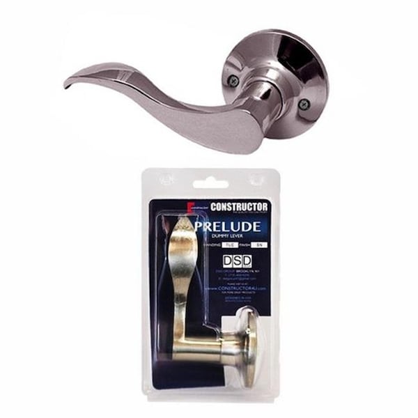 Constructor Constructor Prelude Dummy Left Lever Door Lock with Knob Handle Lockset; Satin Nickel CON-PRE-SN-DM-L - main